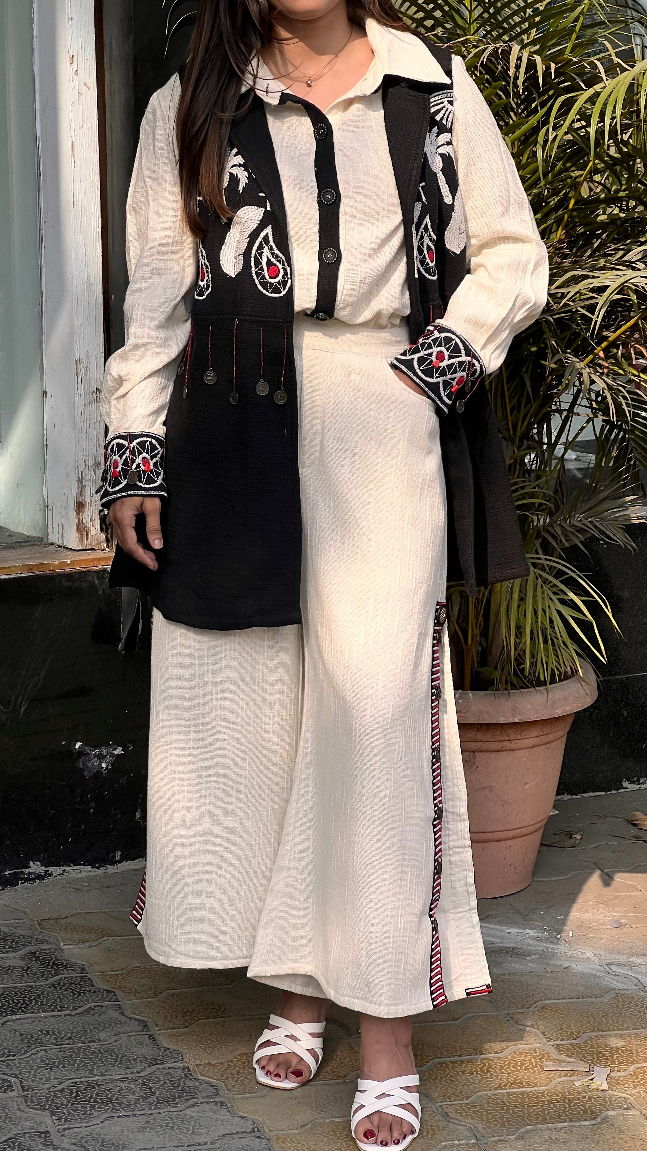 Black Jute  Boho Co-ord Set