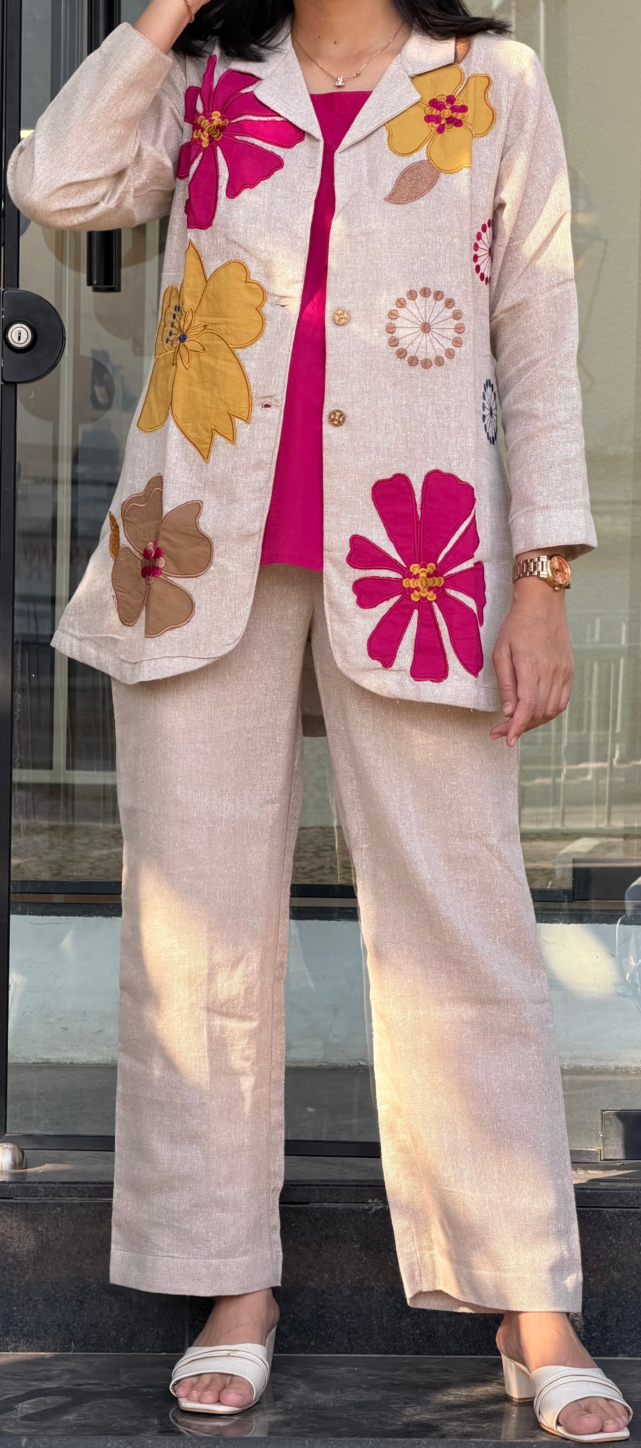 Flower Jute Co-ord Set