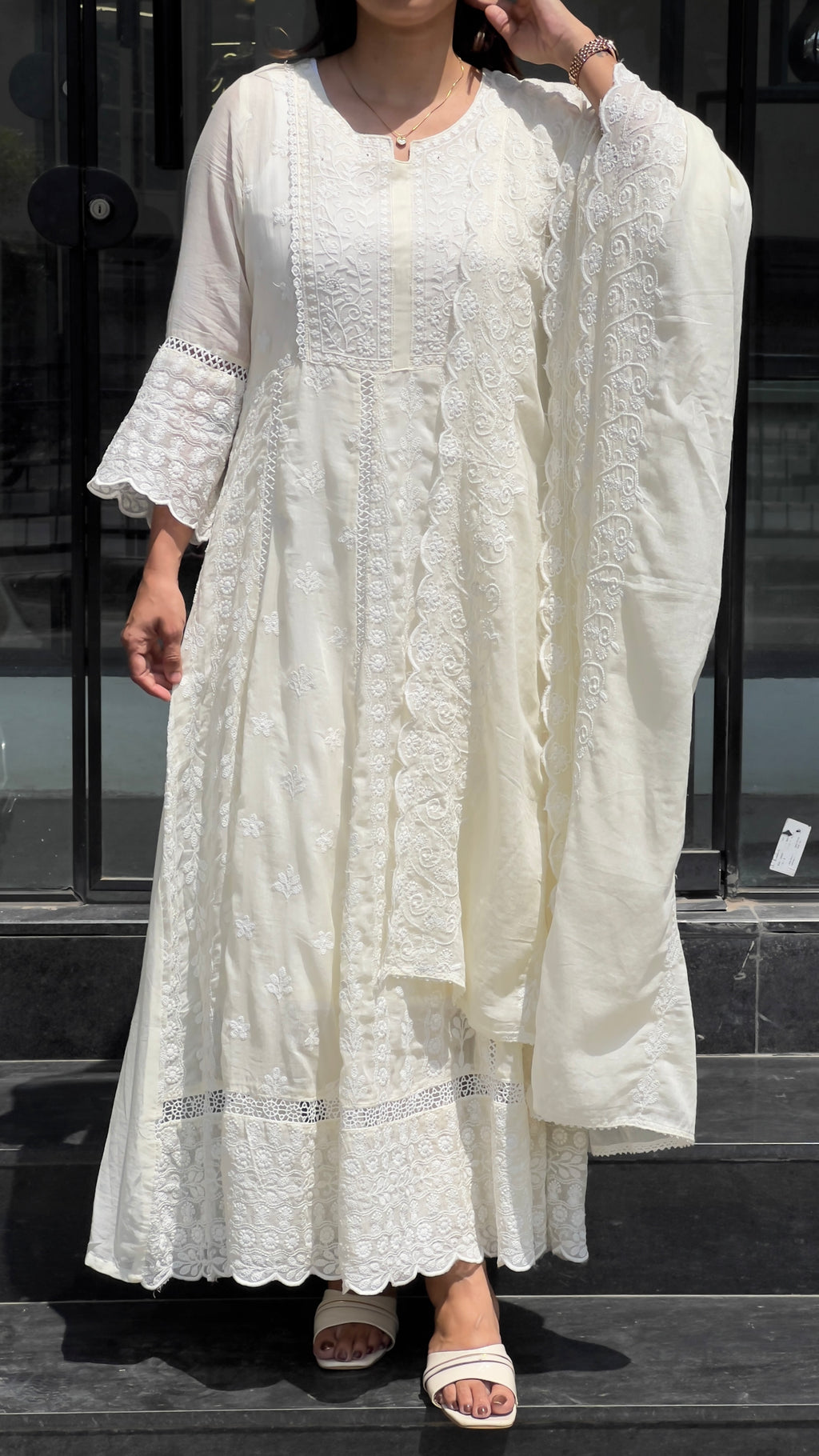 Cream Lucknowi Pair