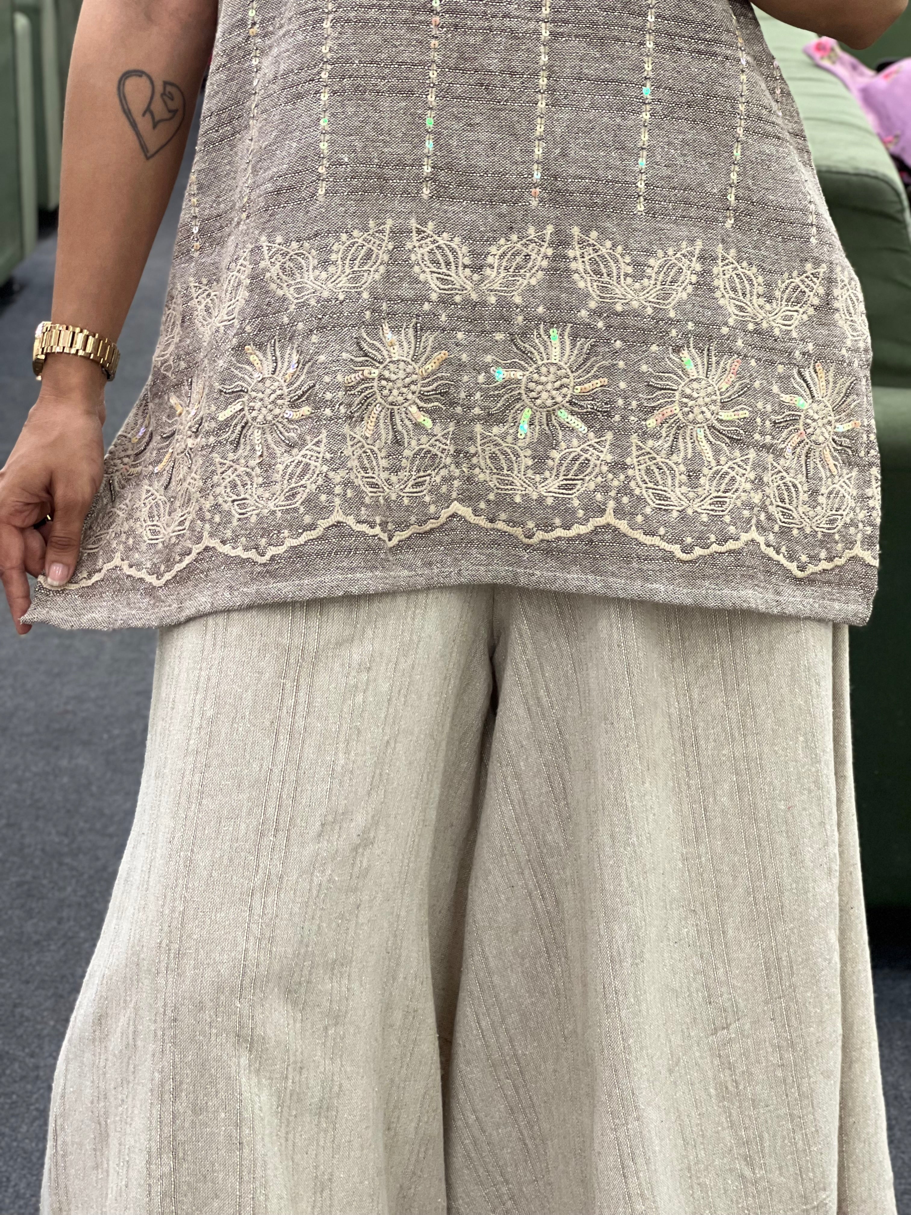 Grey Jute Co-ord Set