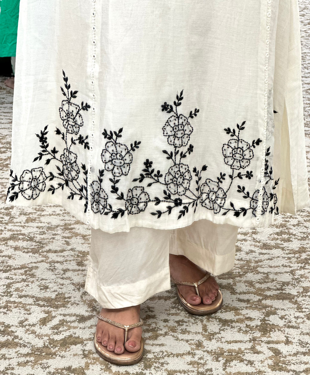 White Mul Chanderi Pair