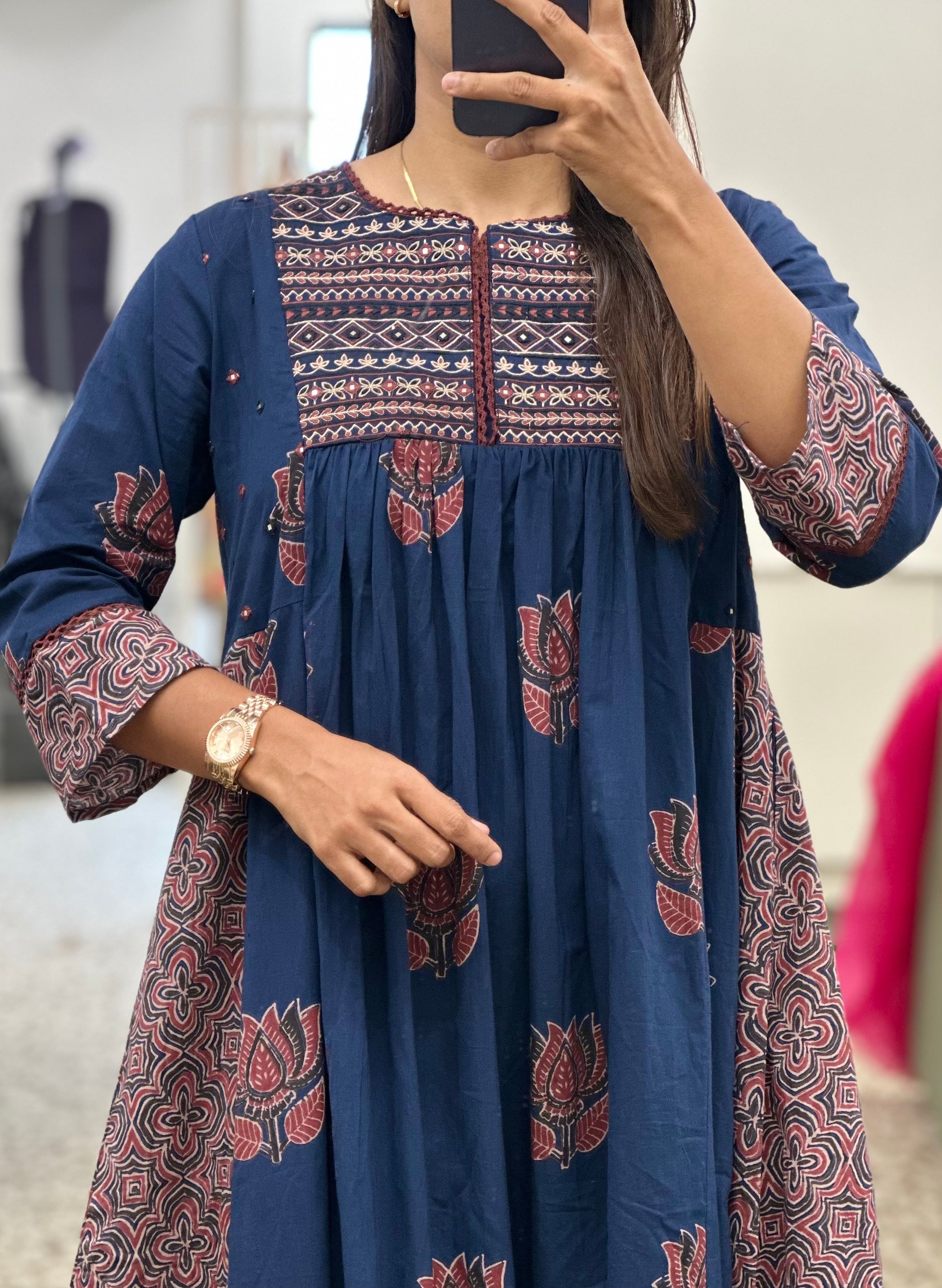 Navy Pleated Plaza Set