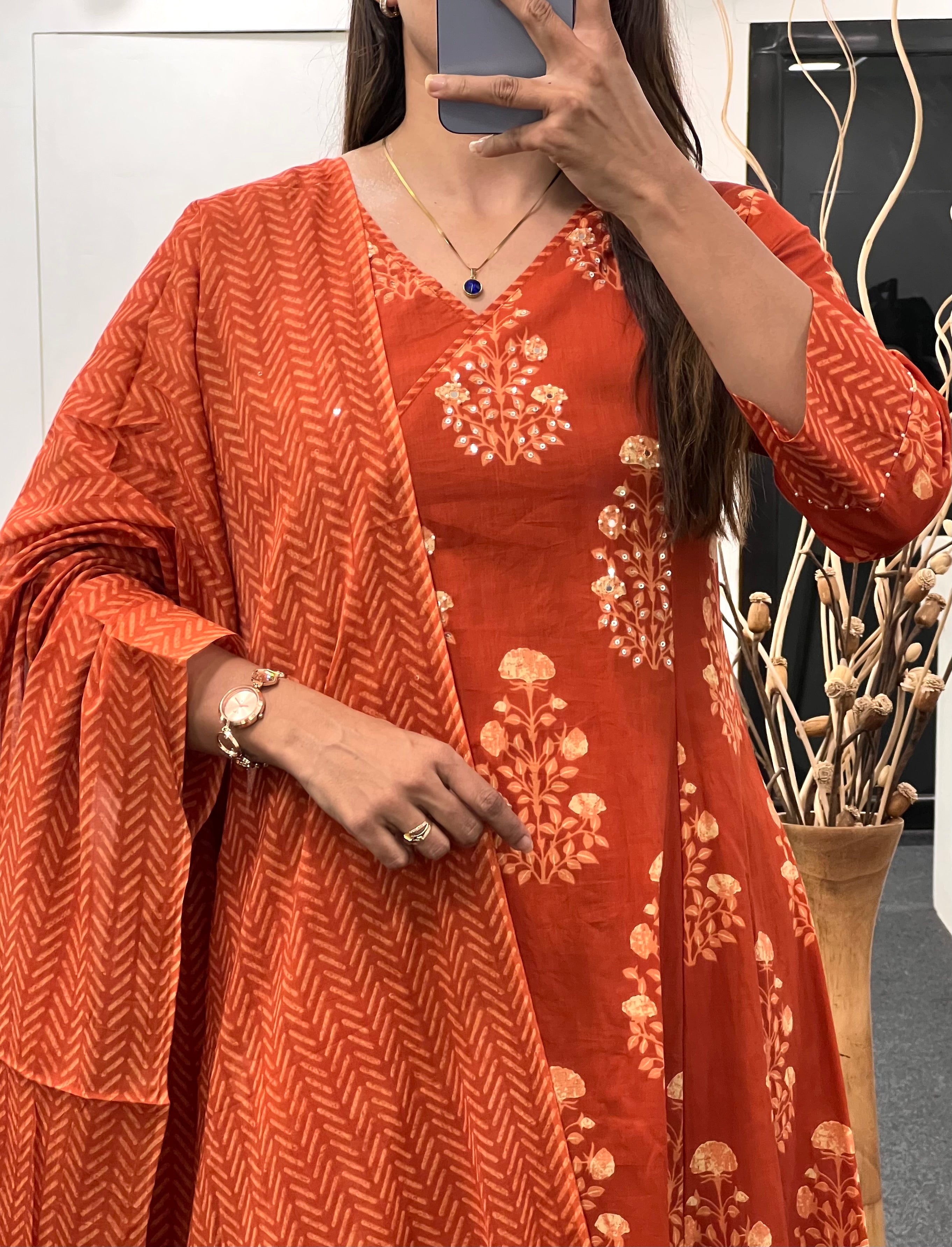 Orange Angarkha Pair