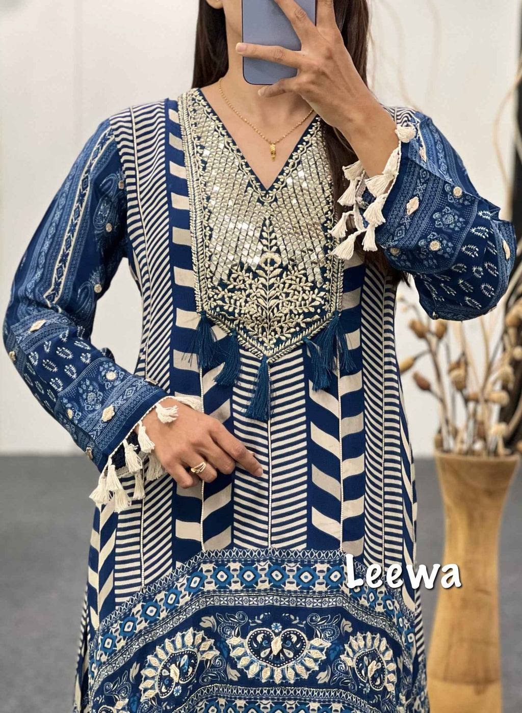 Blue Dhoti Co-ord Set