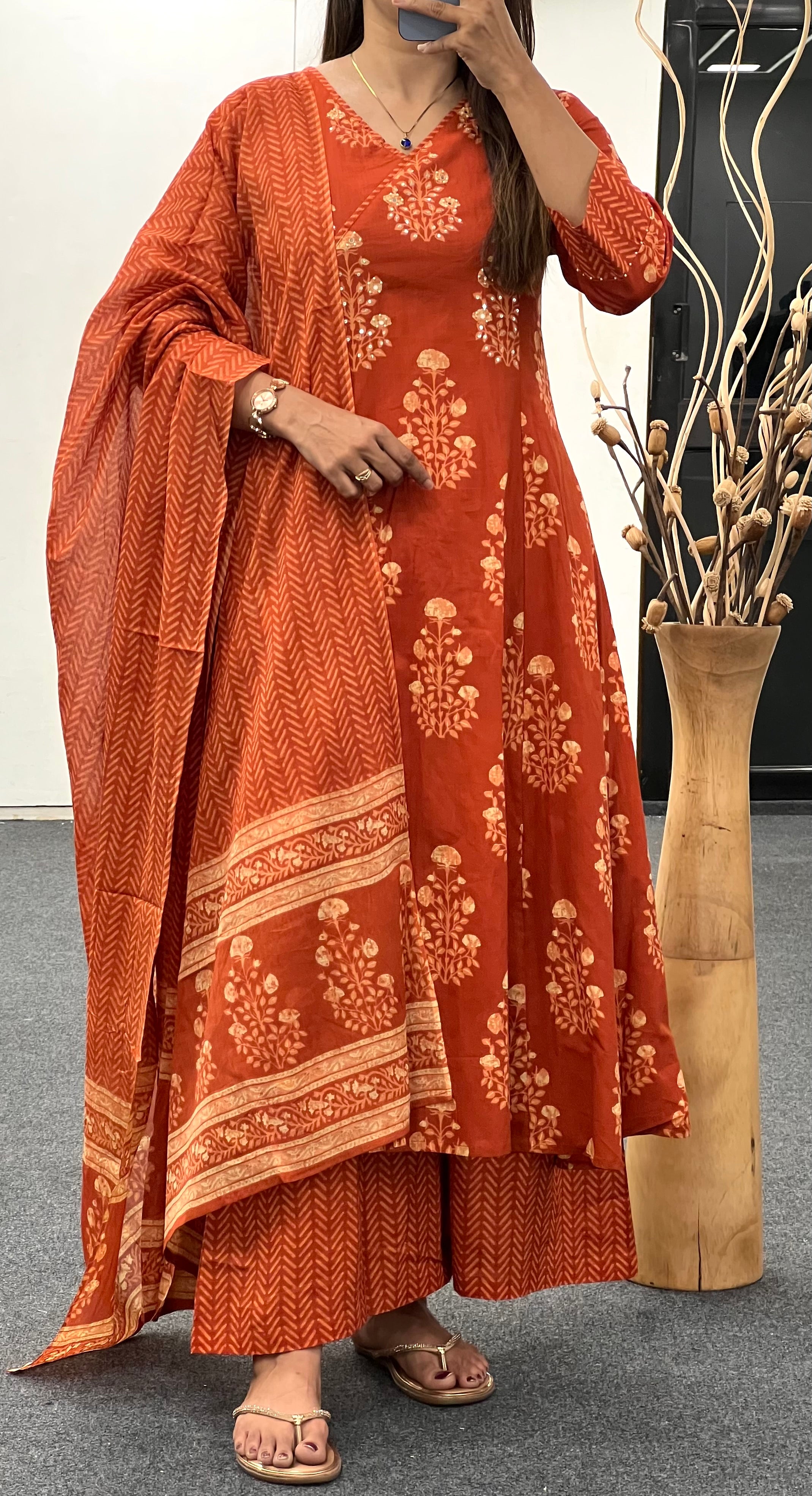 Orange Angarkha Pair