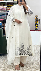 White Mul Chanderi Pair