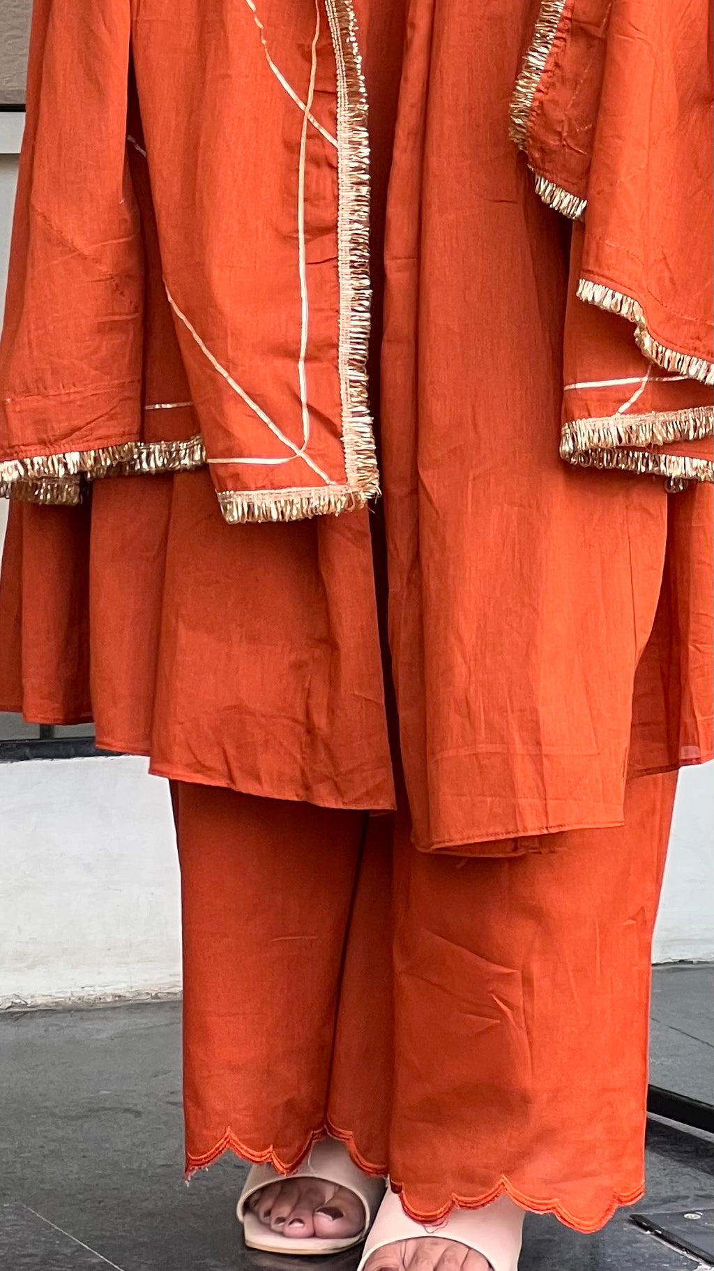 Orange Mul Anarkali