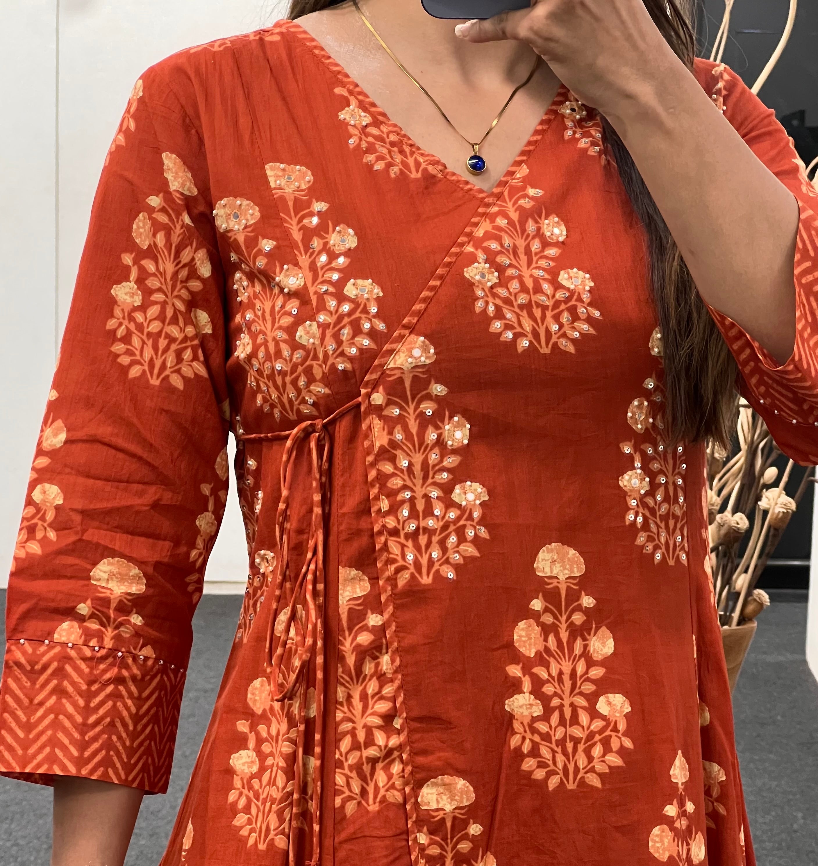 Orange Angarkha Pair