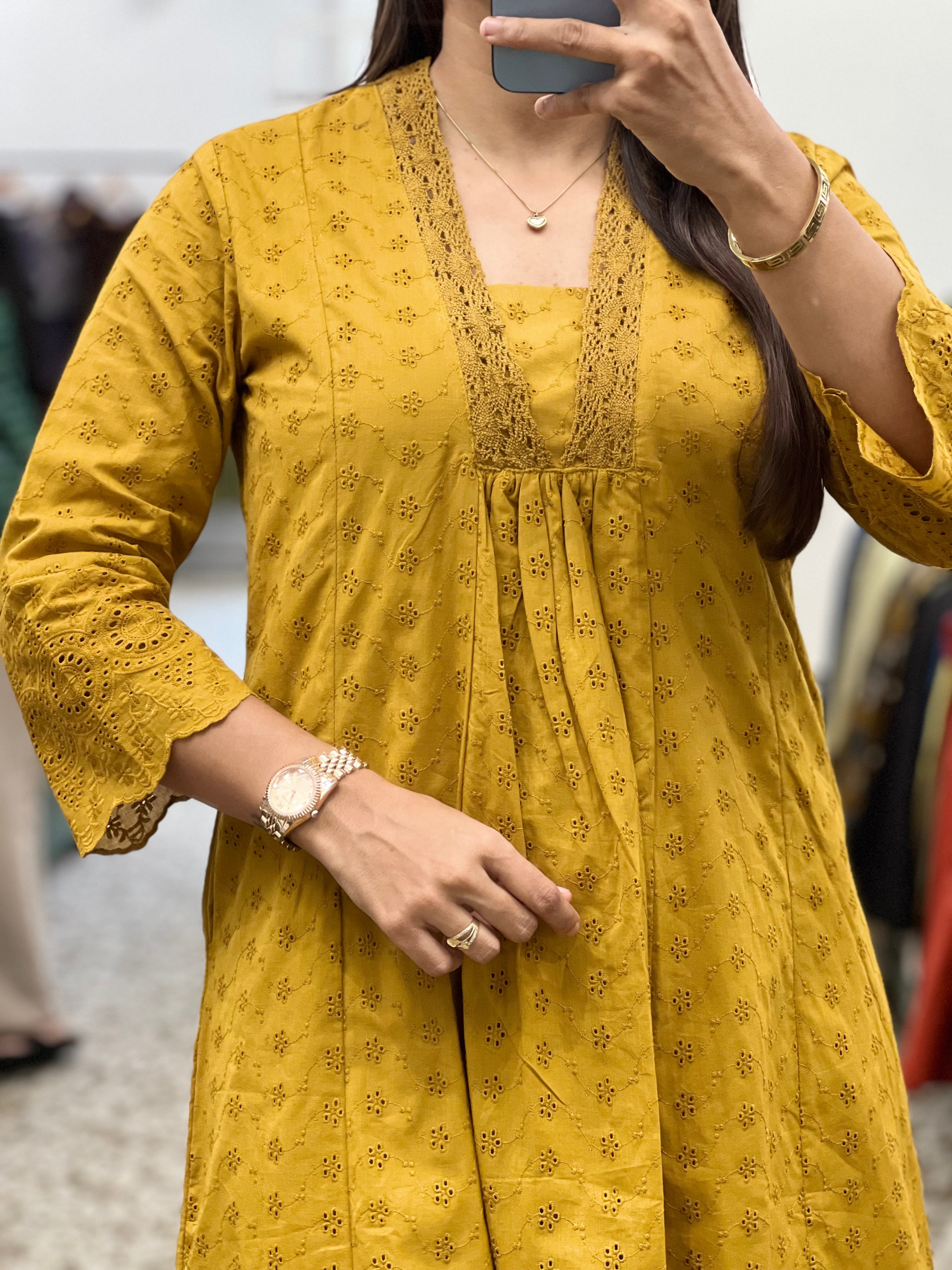 Mustard Kurti-Pant Set