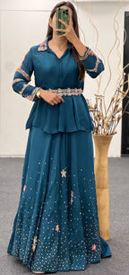 Peacock Ombre Lehenga Choli