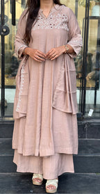 Beige Anarkali Pair