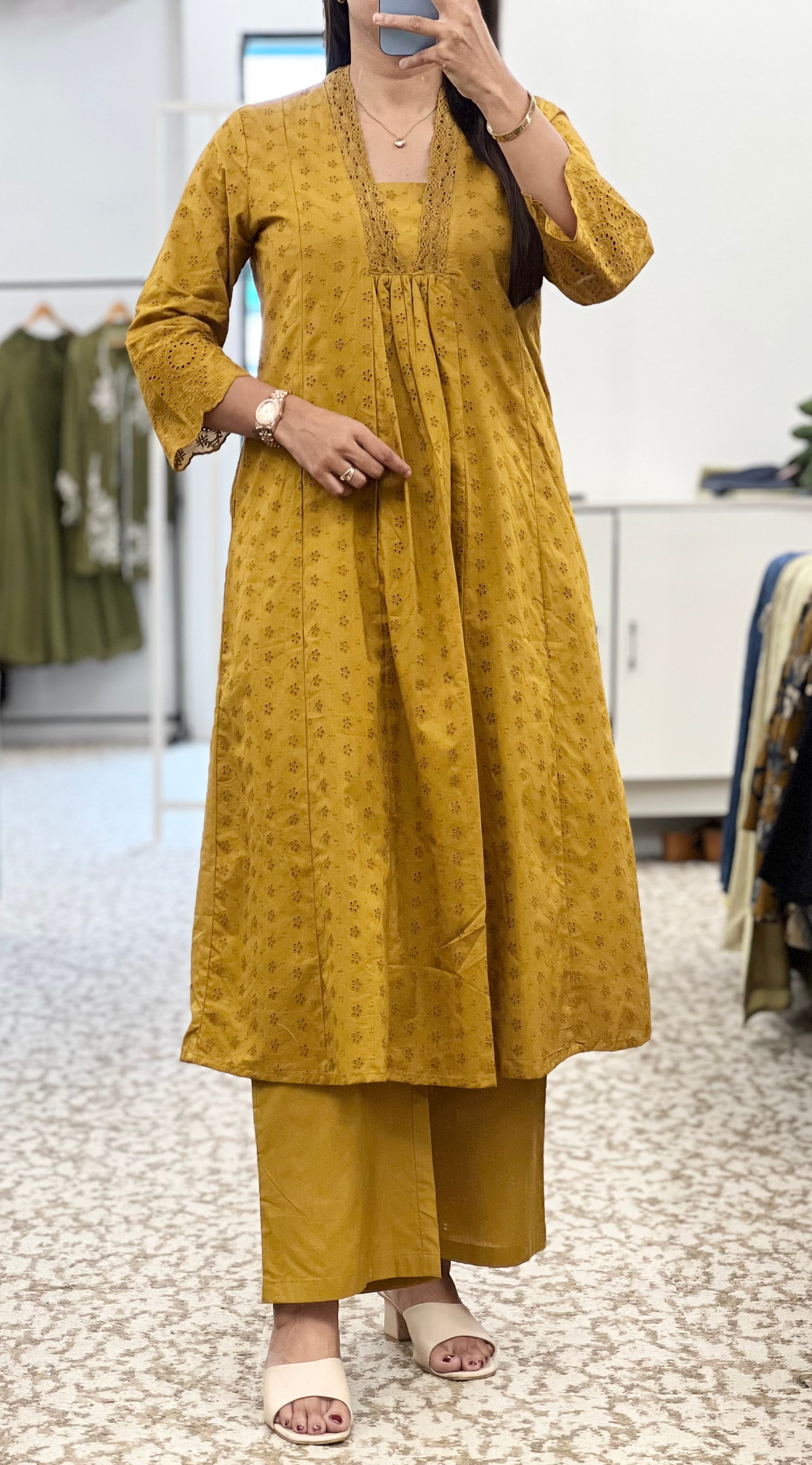 Mustard Kurti-Pant Set