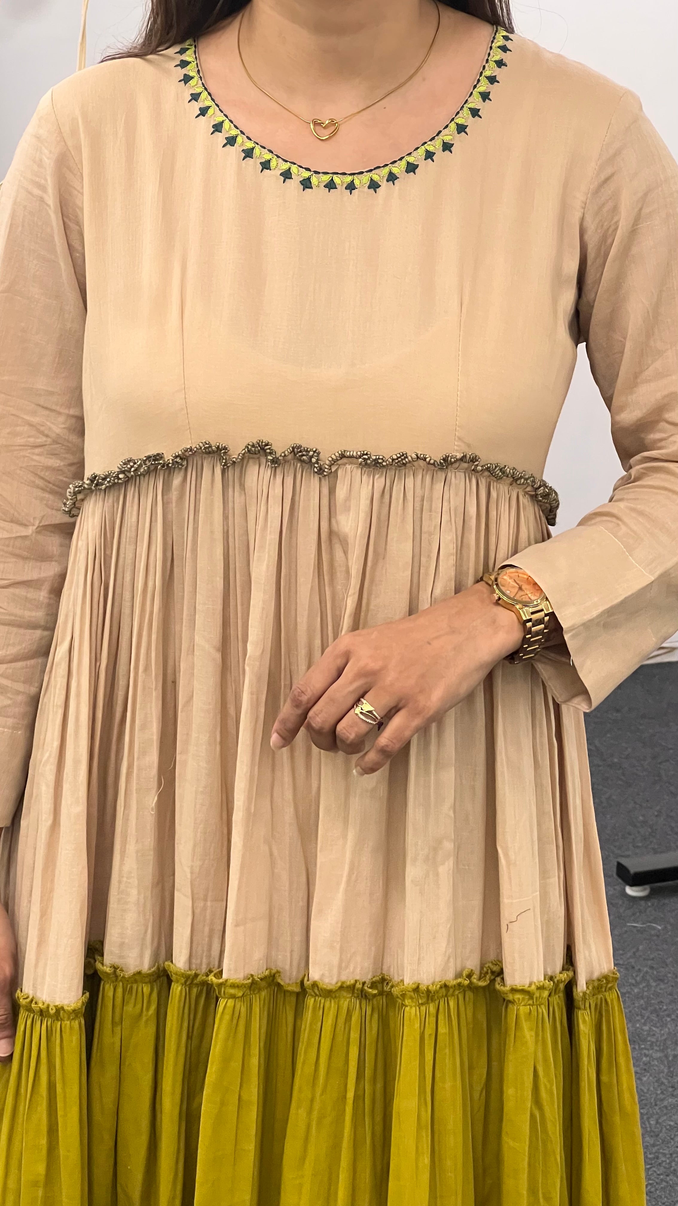 Tri-Colour Full Flair Dress