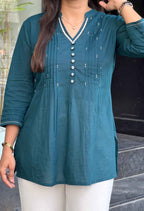 Peacock Pleated Tunic