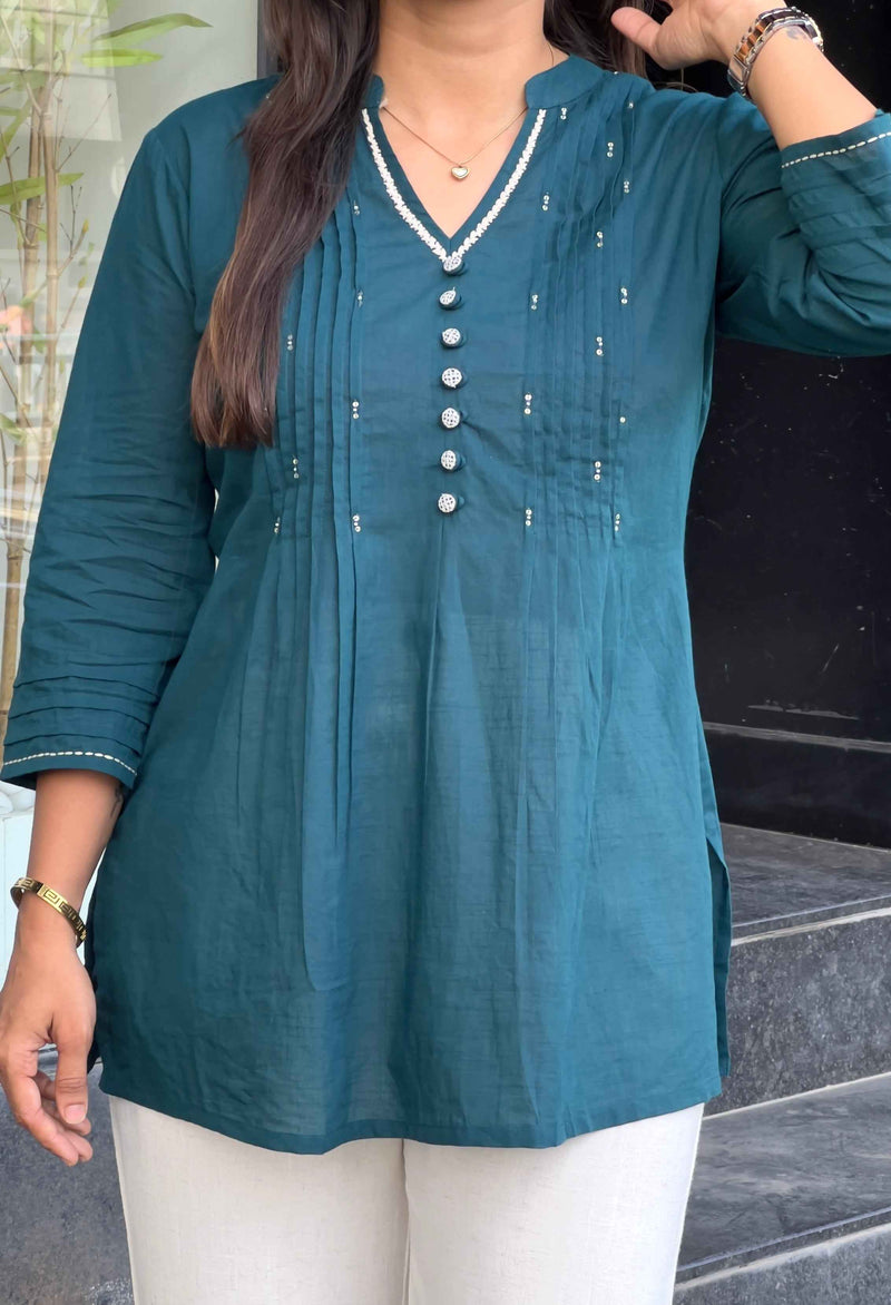 Peacock Pleated Tunic