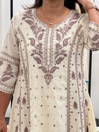 White Lucknowi Anarkali