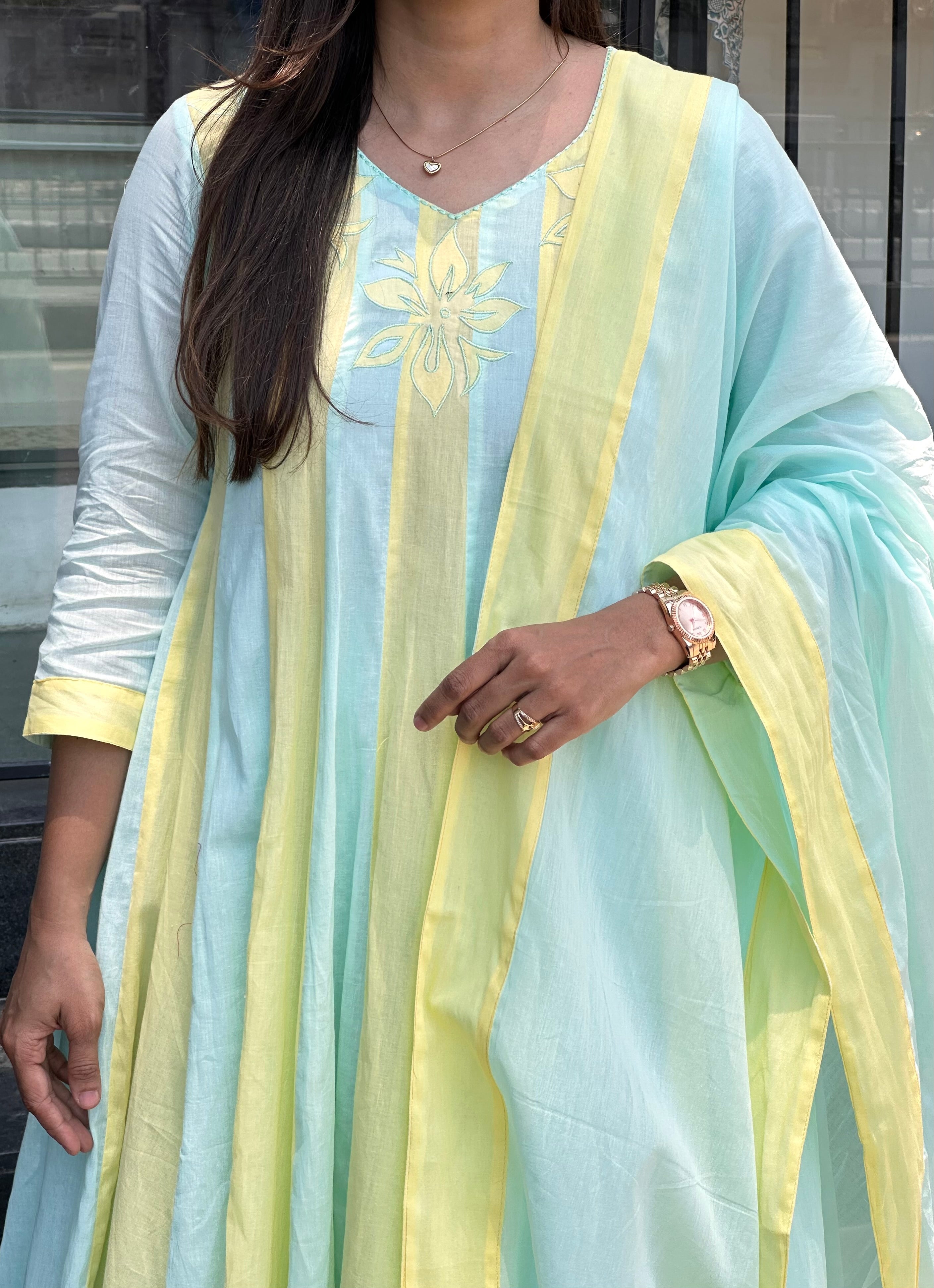 Pastel Mul Anarkali Pair