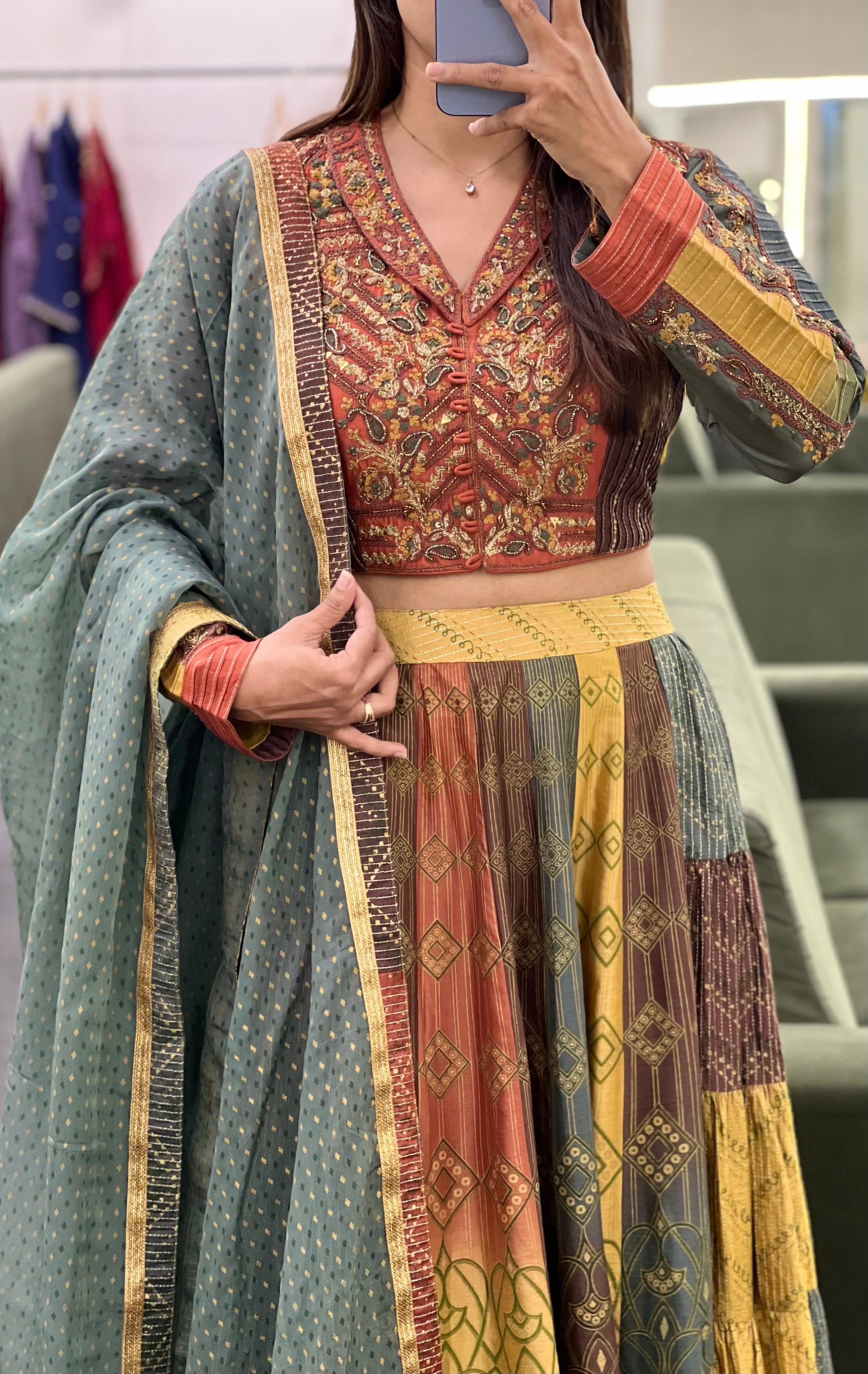 Ojas Multiprint Lehenga Set