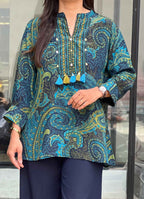 Blue Crepe Tunic