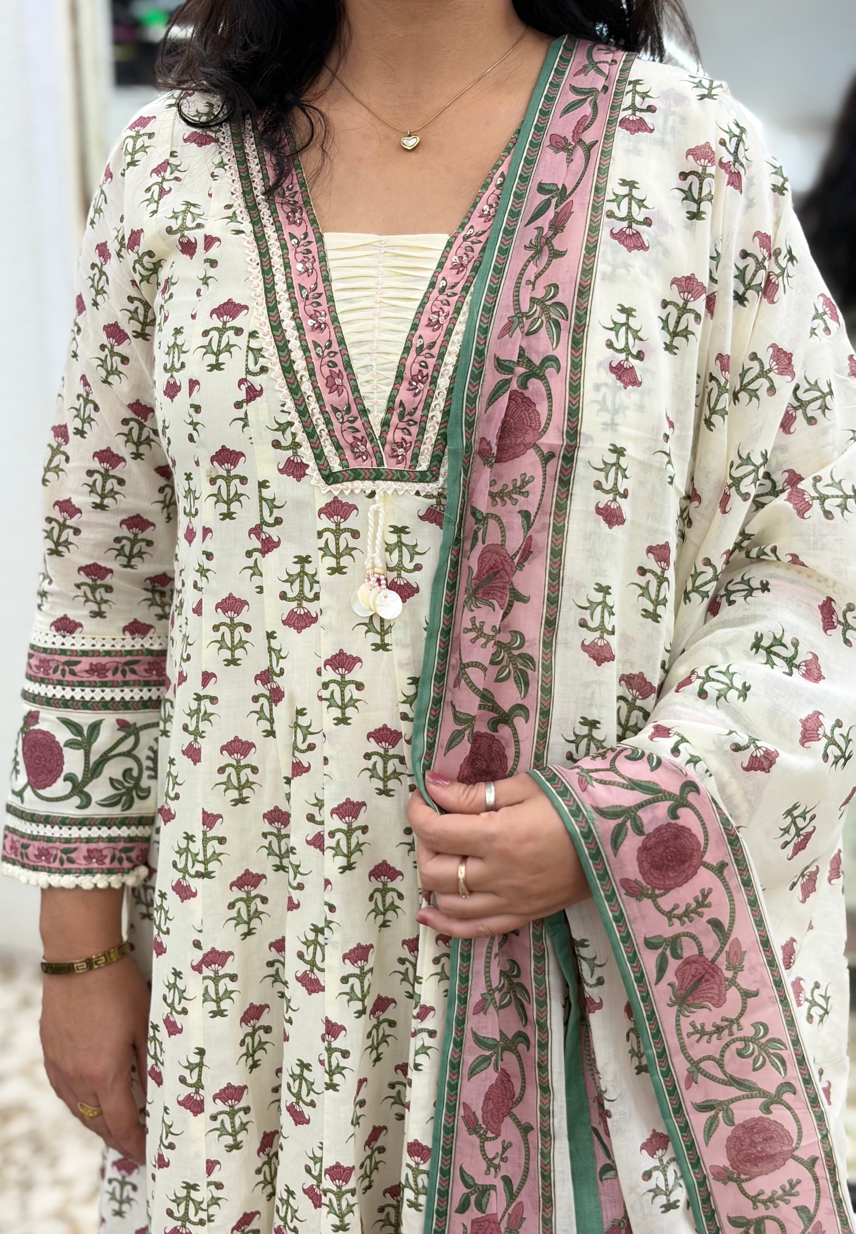 Floral Anarkali Pair