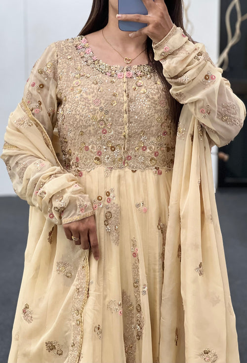 Cream Heavy Gown