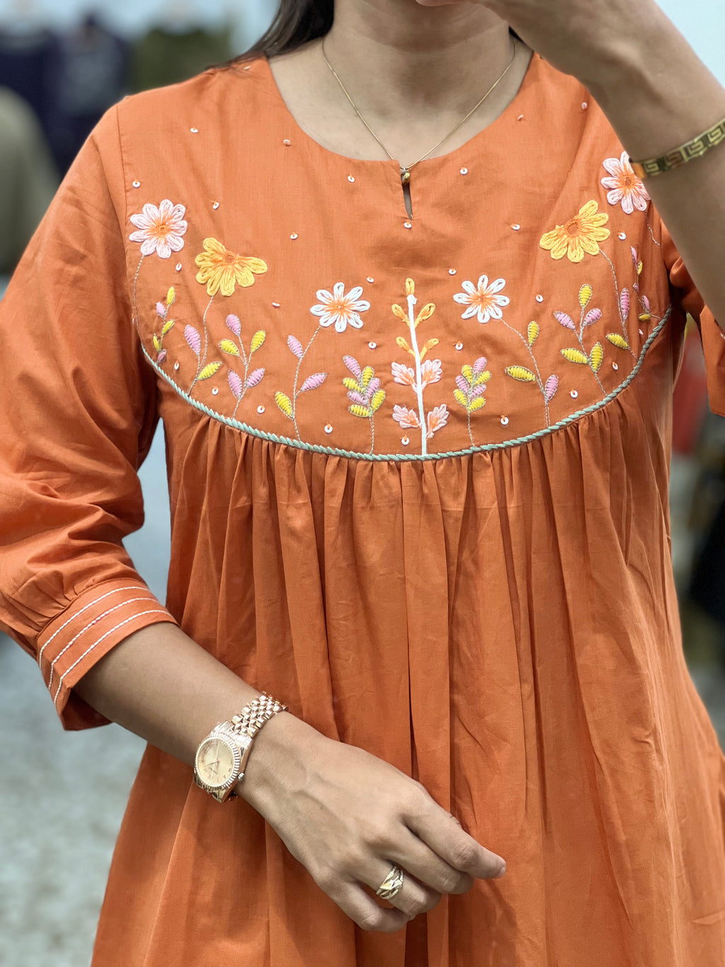 Orange Single kurti
