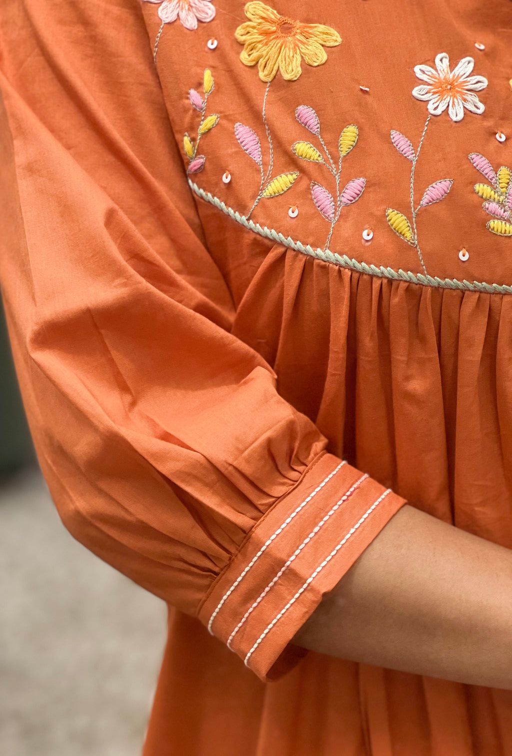Orange Single kurti