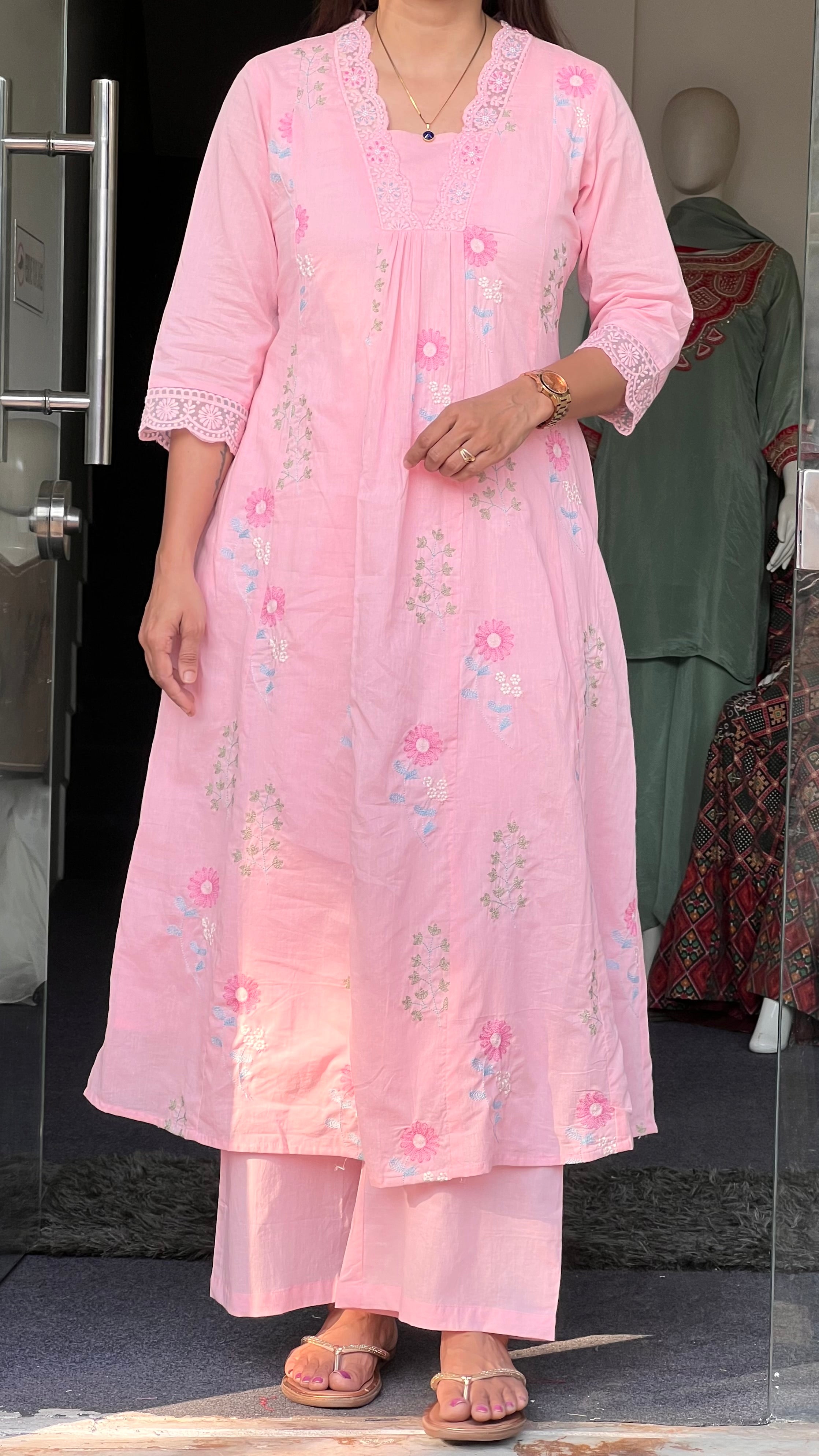 Pink kurti Pant Set