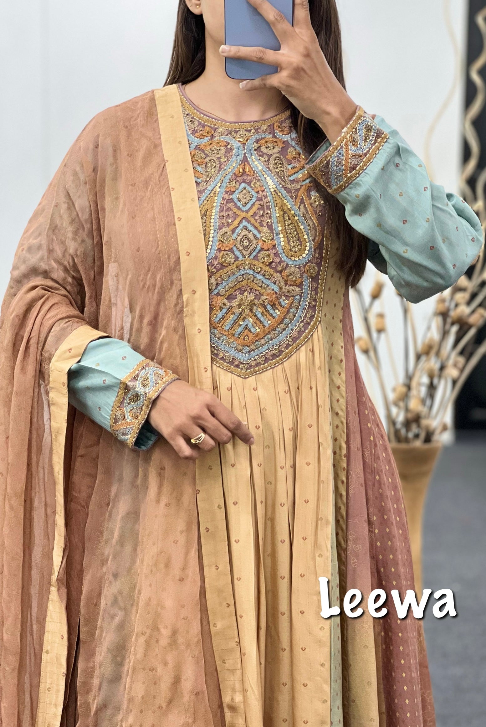 Multicolour Anarkali Pair