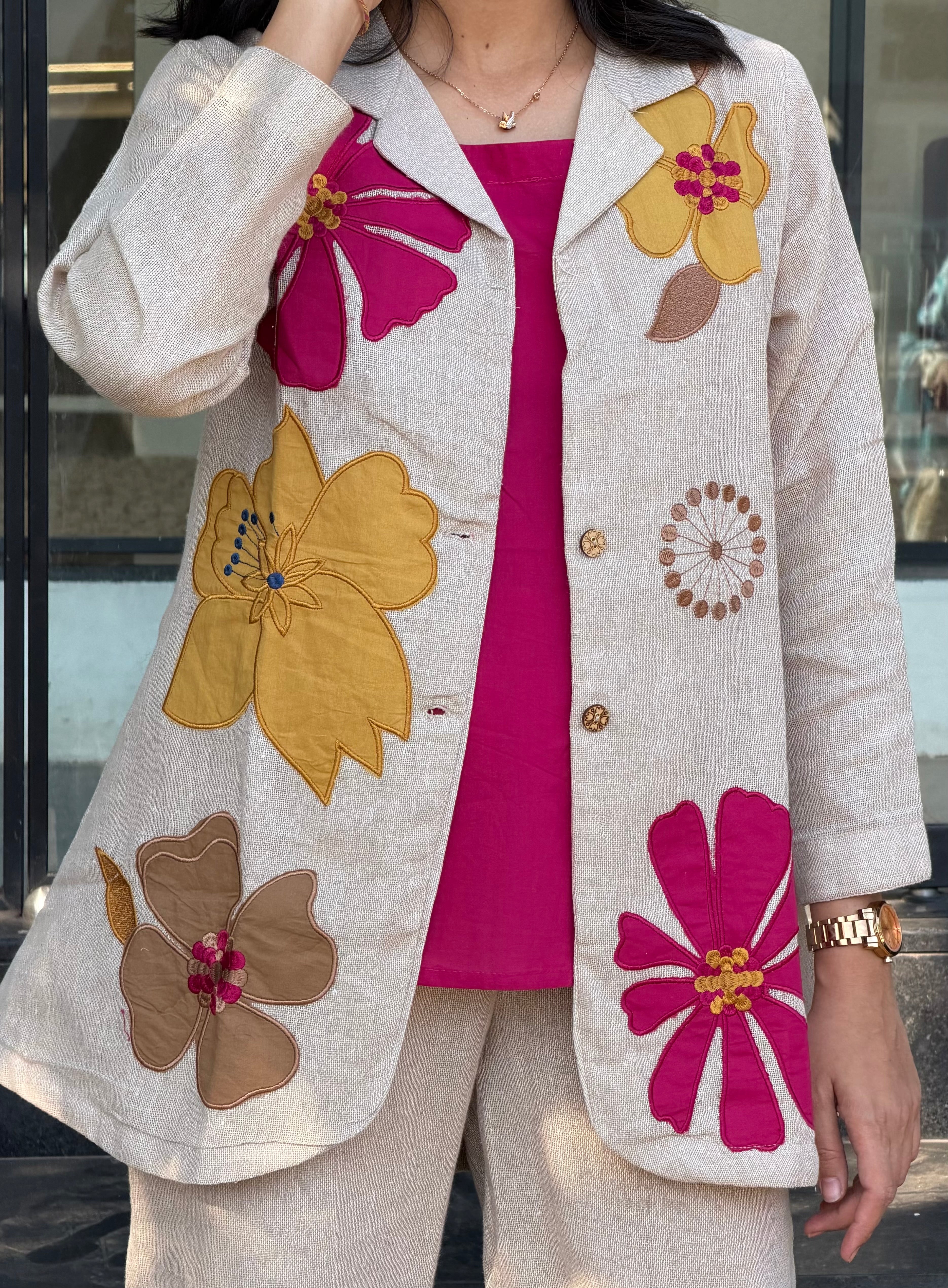 Flower Jute Co-ord Set