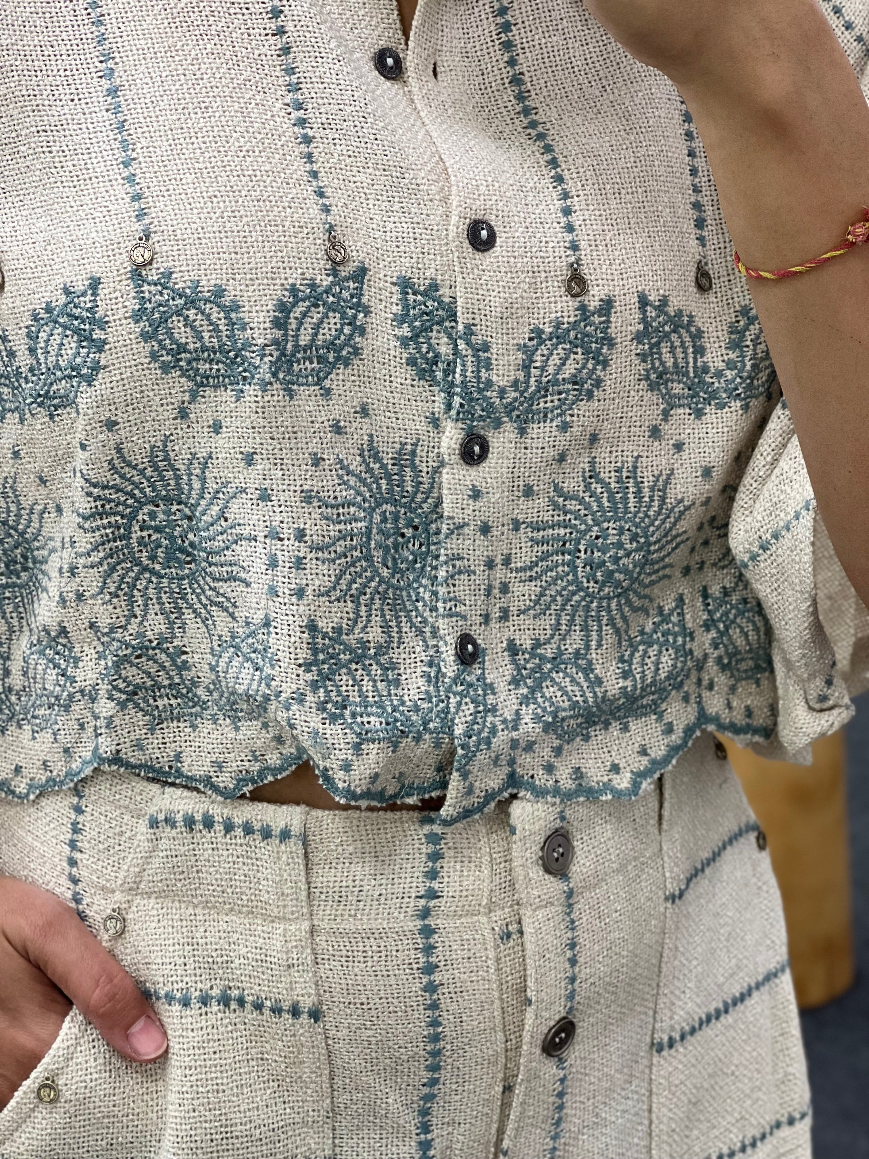 Jute sky Floral short co-ord