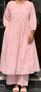 Pink mul kurti pant