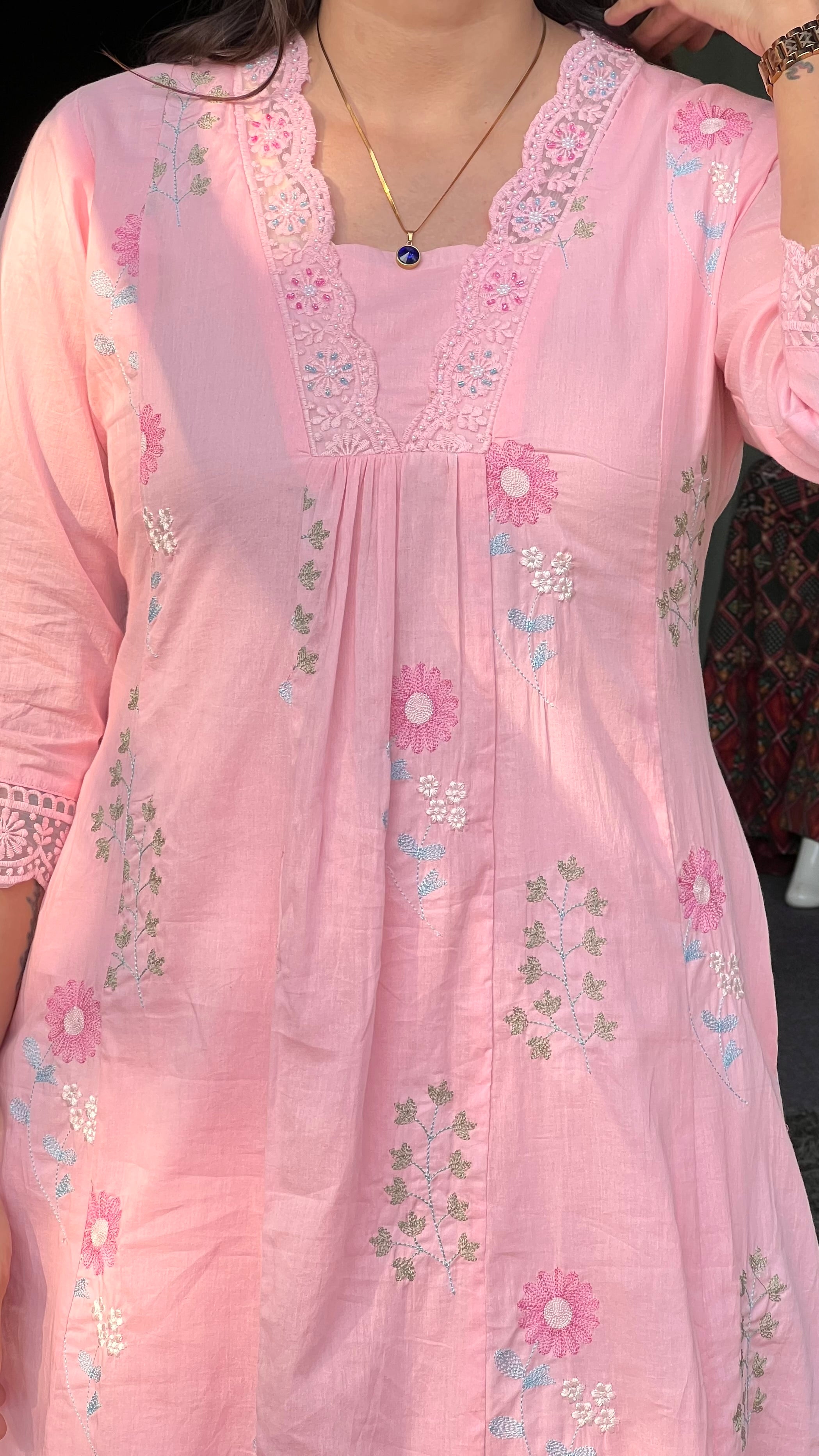 Pink kurti Pant Set