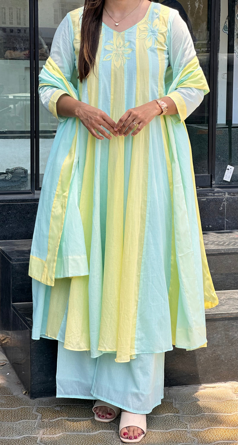 Pastel Mul Anarkali Pair