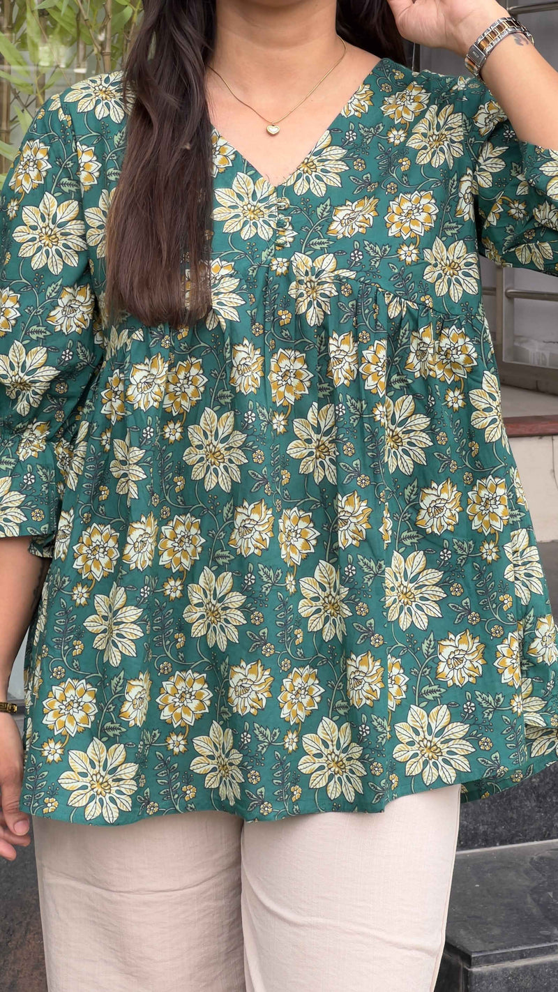 Jaipuri green tunic
