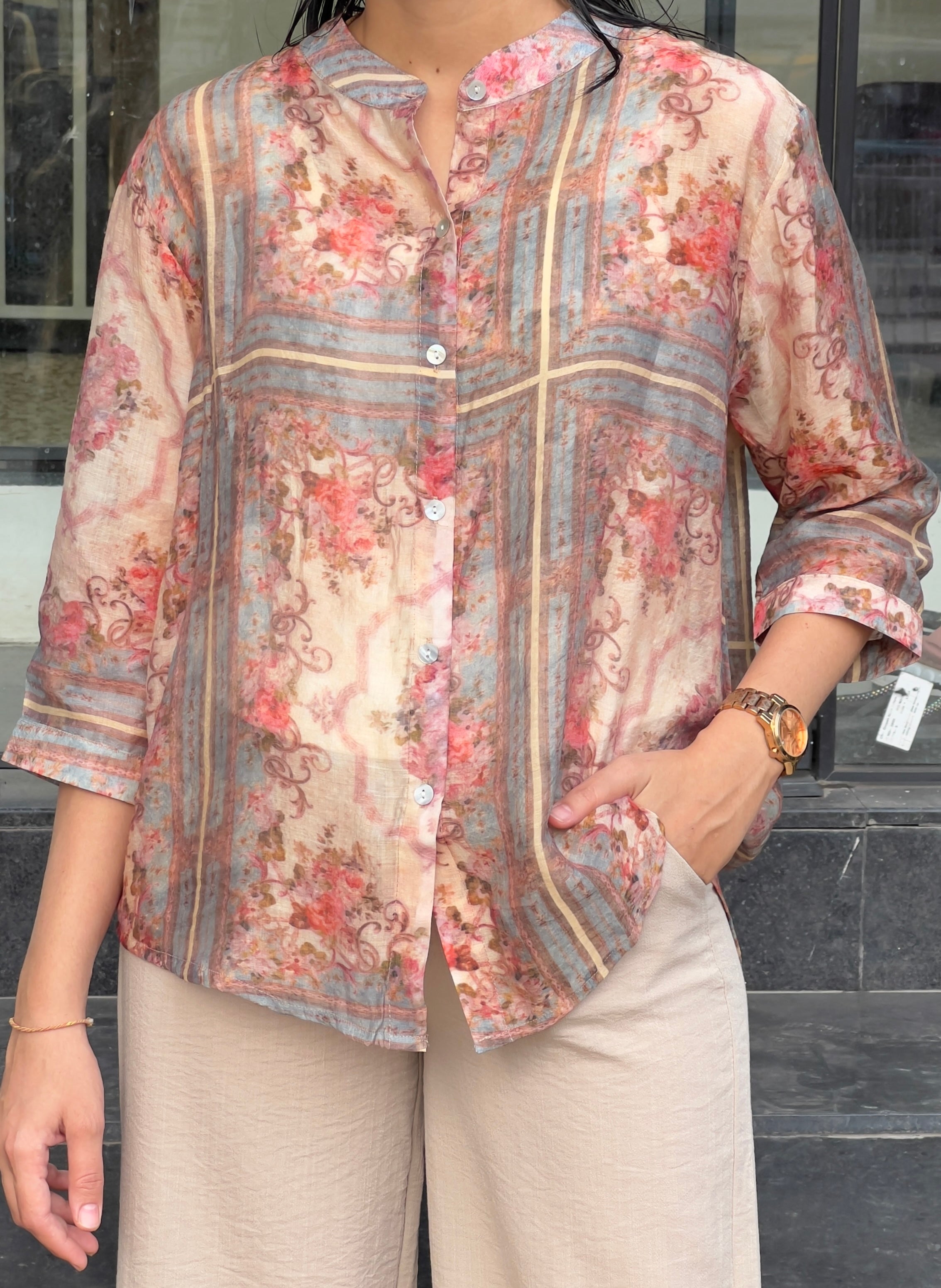 Linen Print Shirt