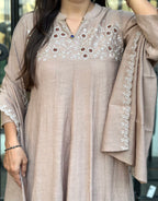 Beige Anarkali Pair