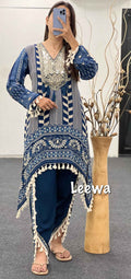 Blue Dhoti Co-ord Set