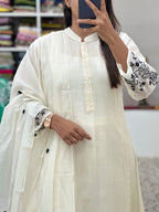 White Mul Chanderi Pair