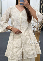 Off white dhoti Co-ord Set