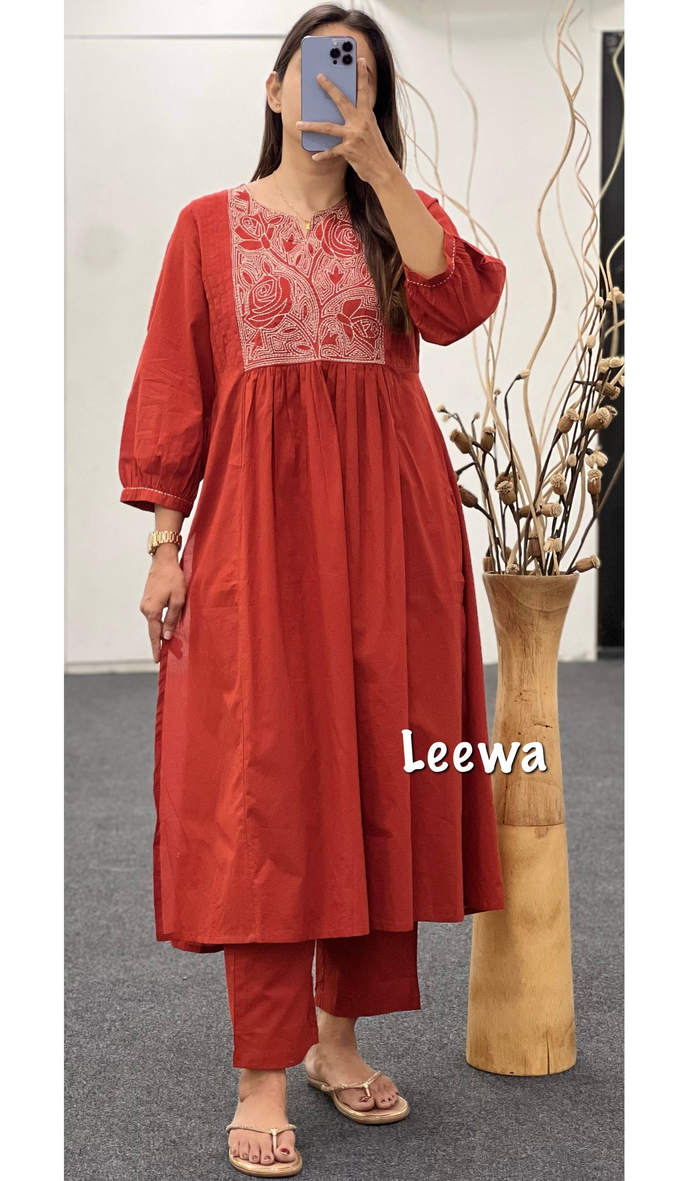 Rust Kurti - pant Set