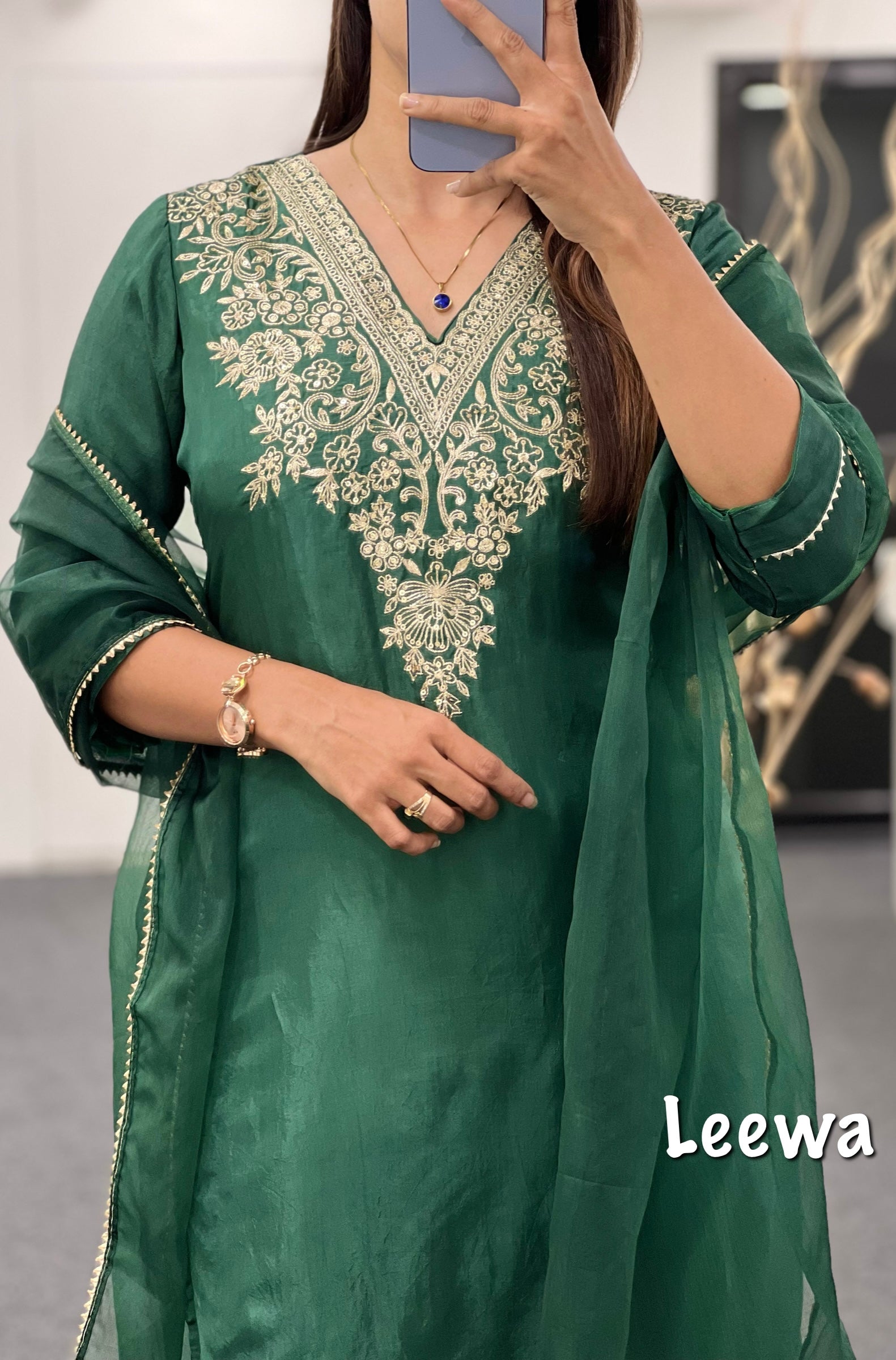 Dark Green Straight Pair