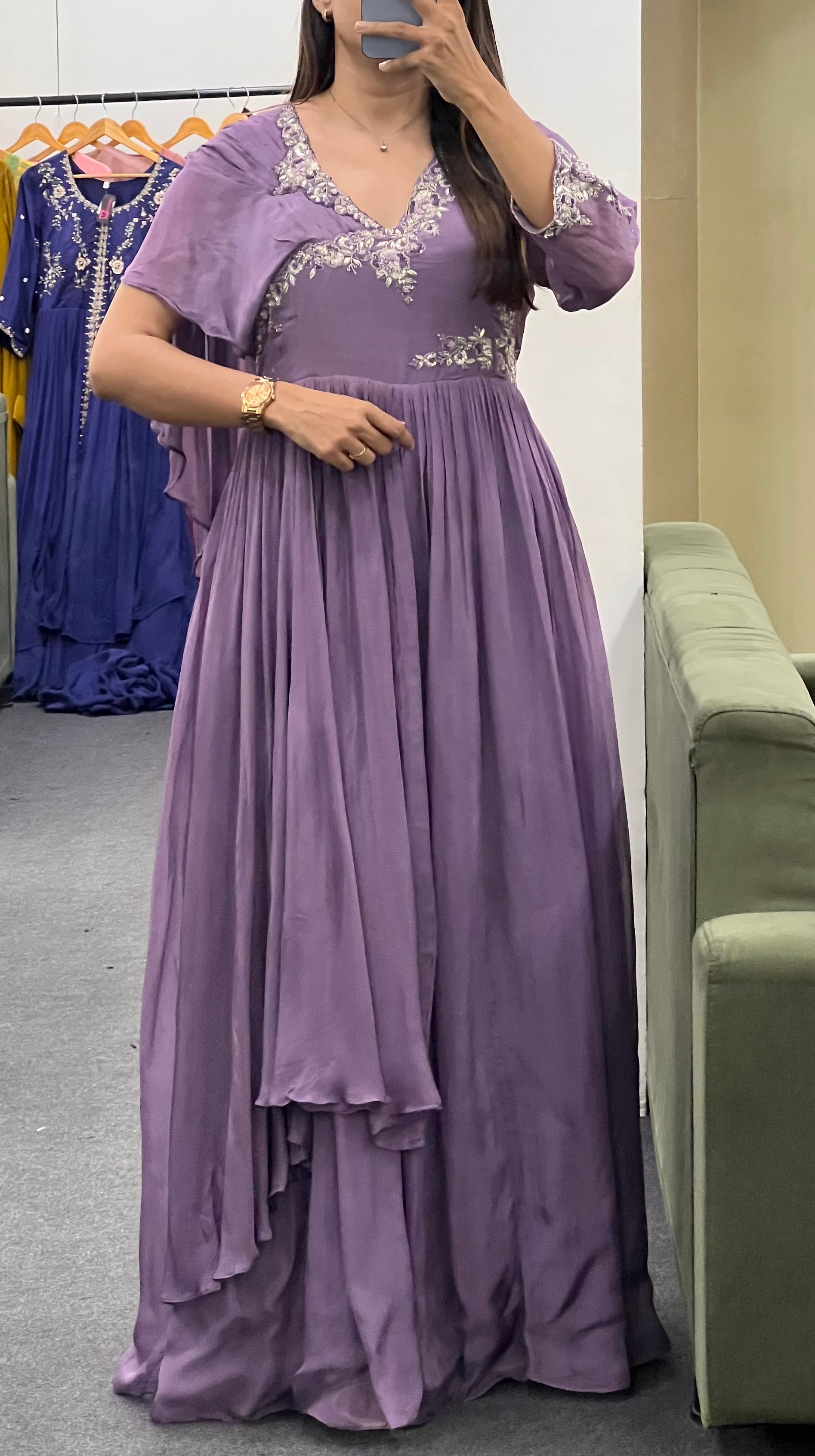 Purple Drape Gown