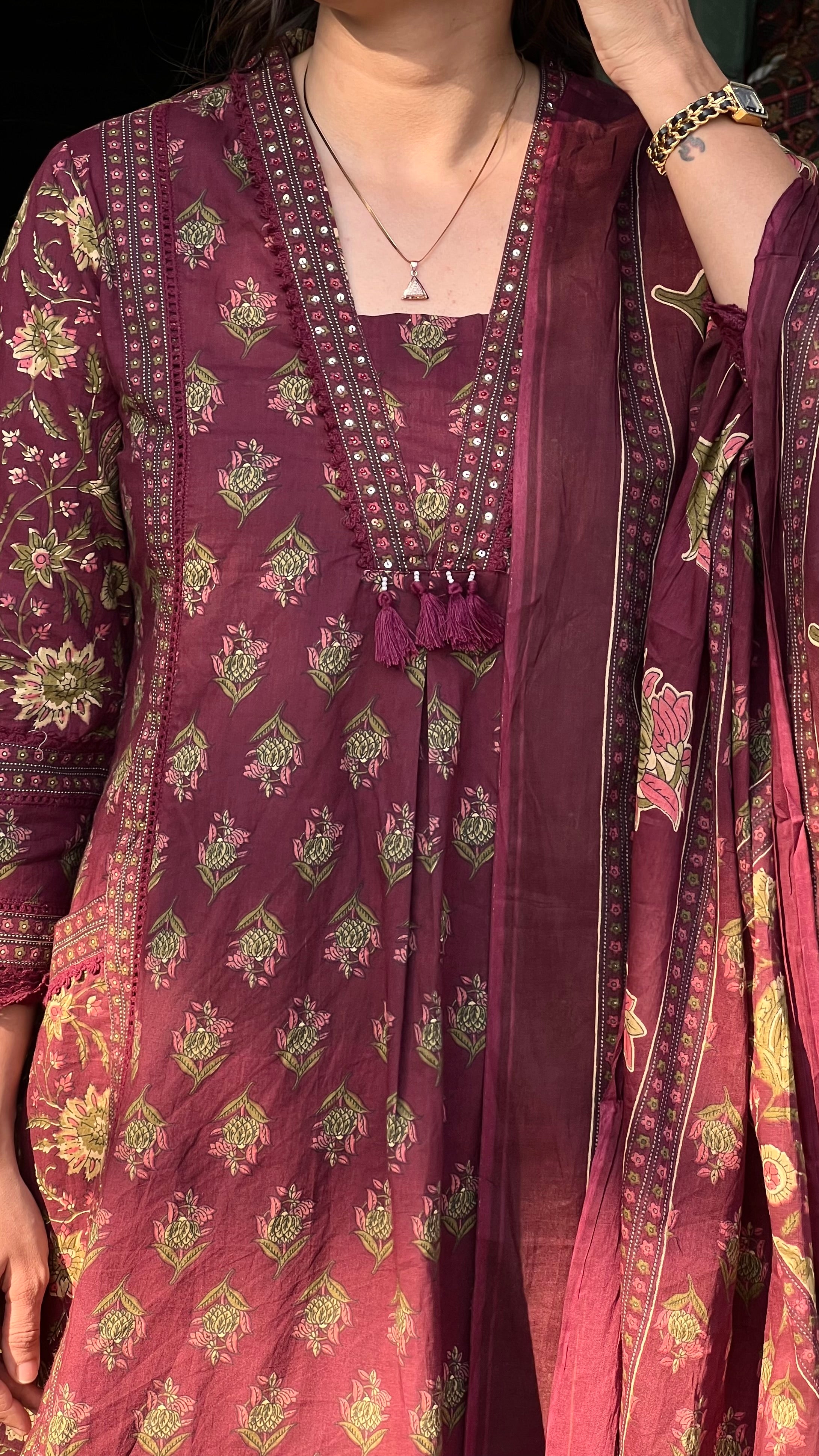 Maroon jaipuri Pair