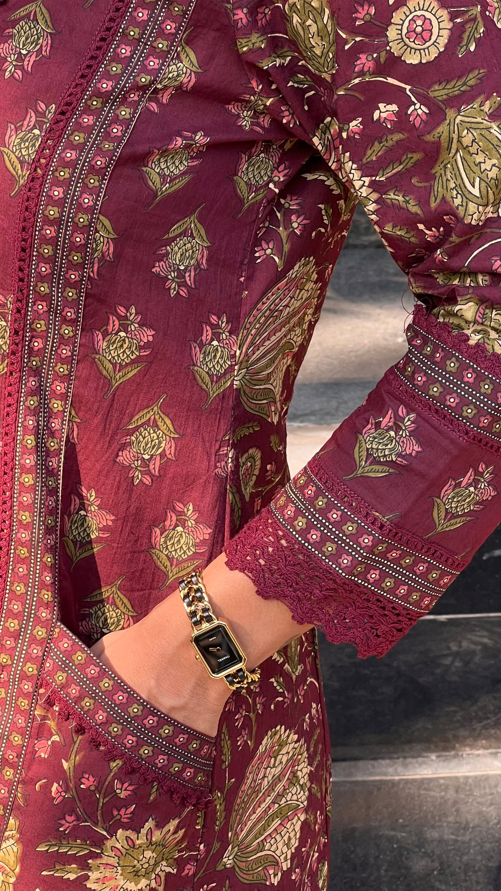 Maroon jaipuri Pair