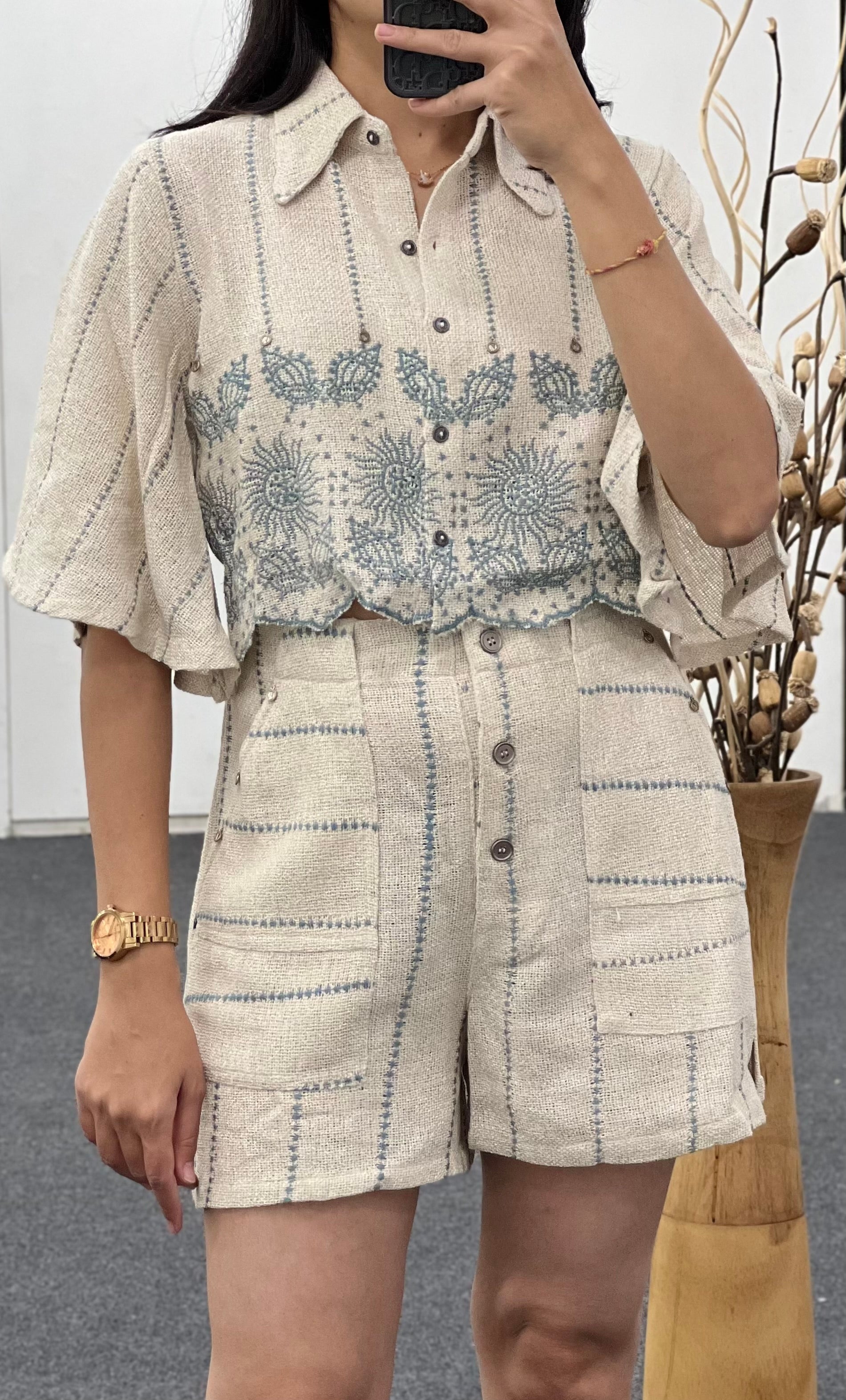 Jute sky Floral short co-ord