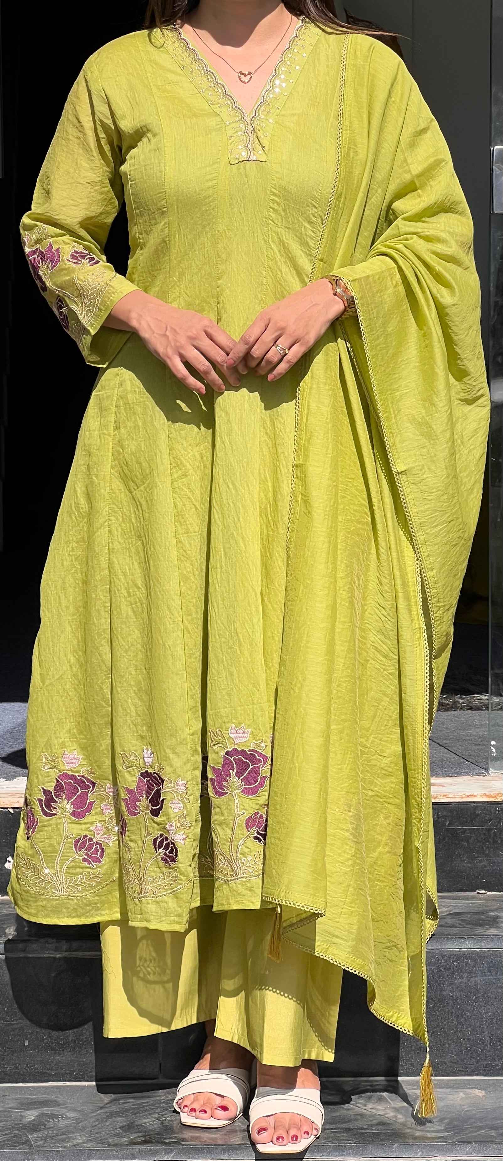 Lemon Chanderi Pair