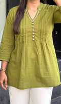 Parot Green Pleated Tunic
