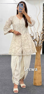 Off white dhoti Co-ord Set