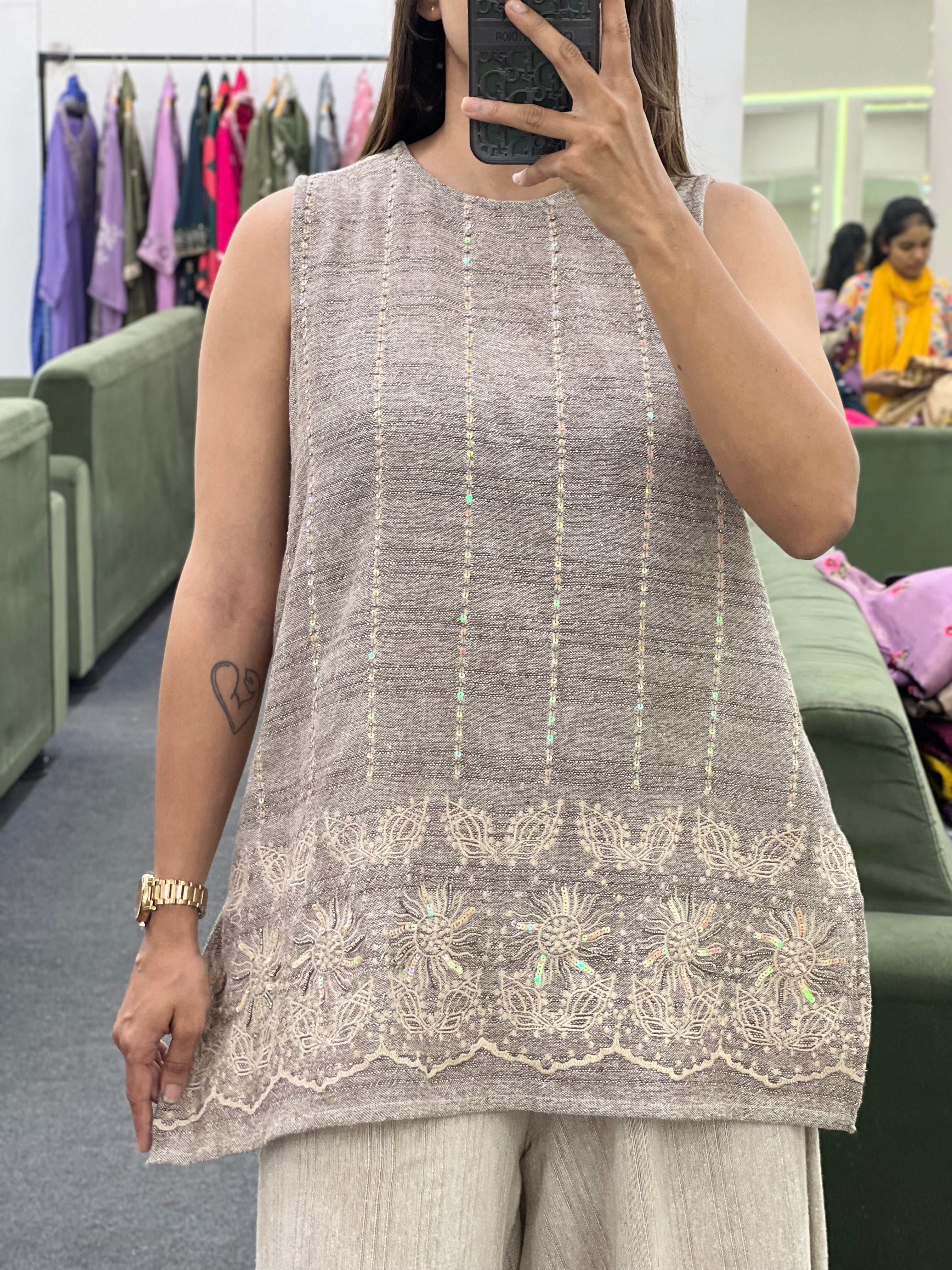 Grey Jute Co-ord Set